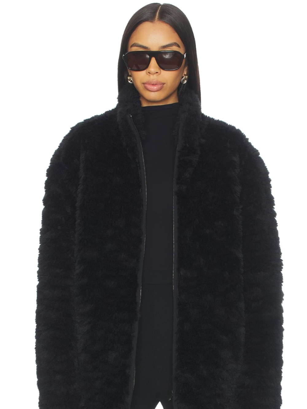 NWT Faux Fur Zip Up Mock Neck Jacket SKIMS (Sold Out) M - Picture 2 of 16